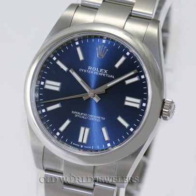 Rolex Stainless Steel Oyster Perpetual 41mm Ref 124300 Blue Dial